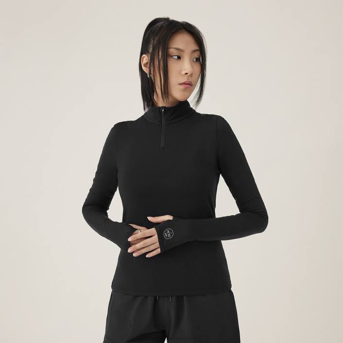 Allbirds רבע רוכסן ביצועים לנשיםV0VZ232 שחור טבעי