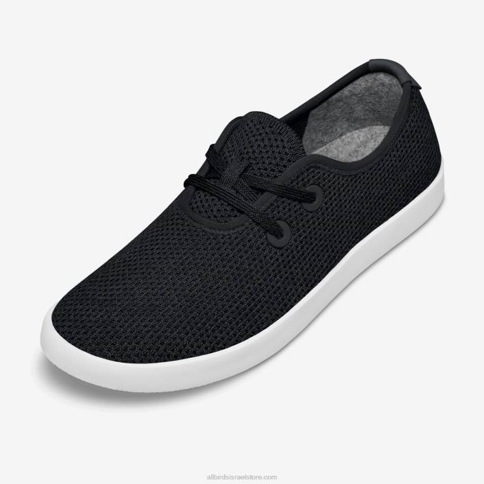 Allbirds סקיפרי עצים לגבריםV0VZ64 שחור ג'ט (סוליה לבנה)