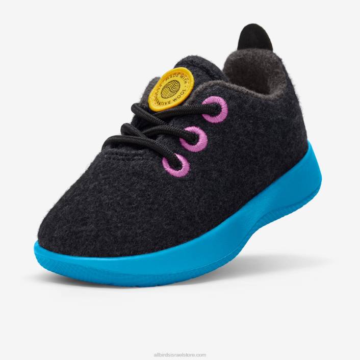 Allbirds smallbirds wool runners - ילדים קטניםV0VZ239 שחור טבעי (סוליית צהבהב משגשגת)