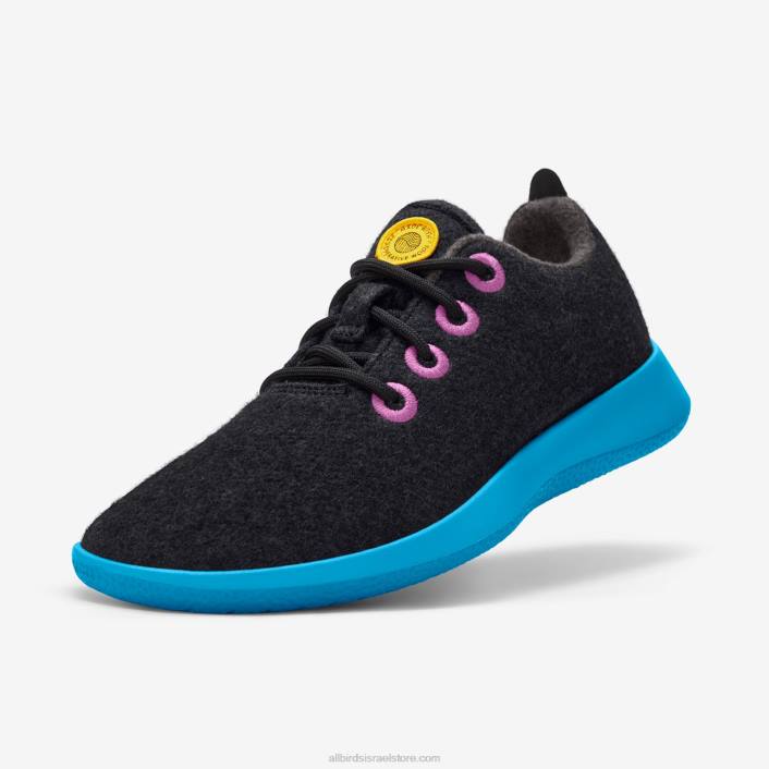 Allbirds smallbirds wool runners - ילדים גדוליםV0VZ262 שחור טבעי (סוליית צהבהב משגשגת)
